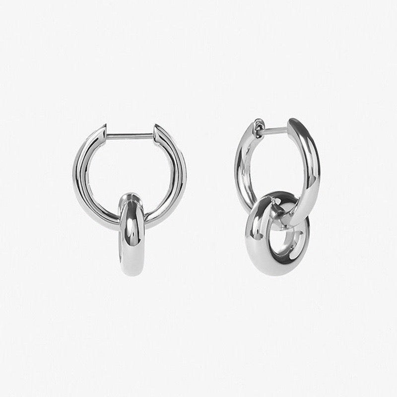 Double Hoops Earrings - DUO -Gold