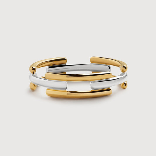 Signature Link Mixed Metal Stacking Ring