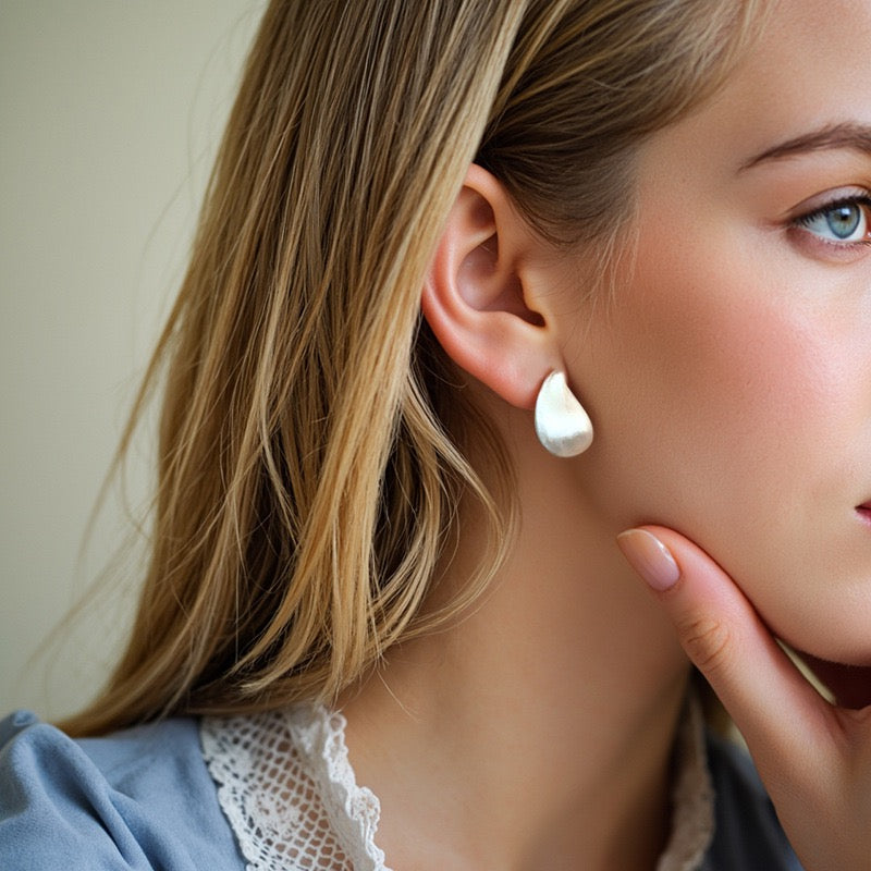 Teardrop Stud Earrings
