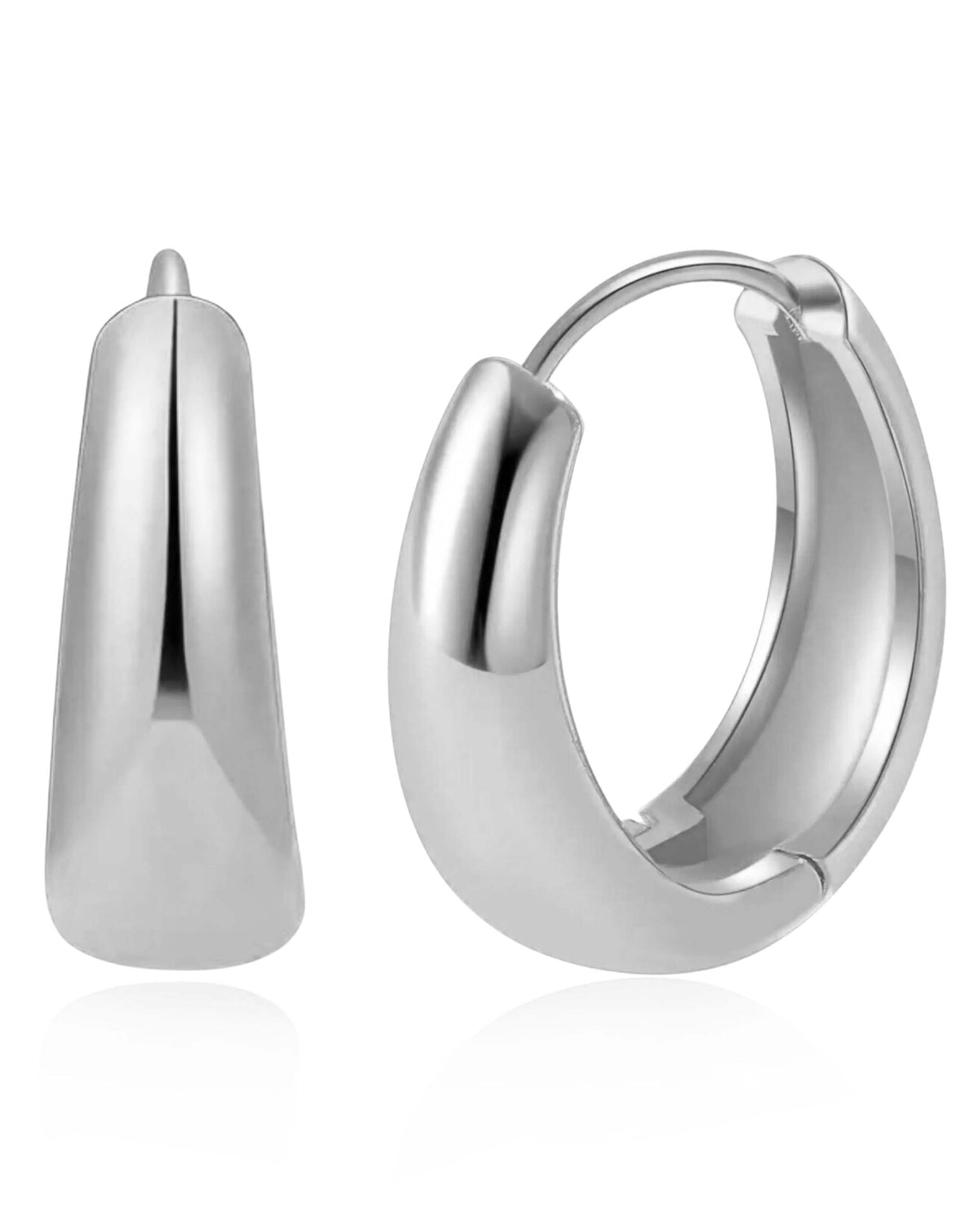TAPERED HUGGIE HOOP EARRINGS - PAIR