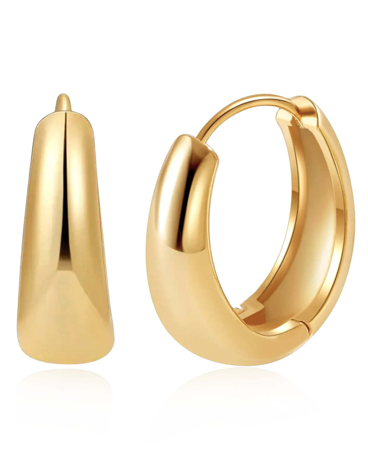 TAPERED HUGGIE HOOP EARRINGS - PAIR