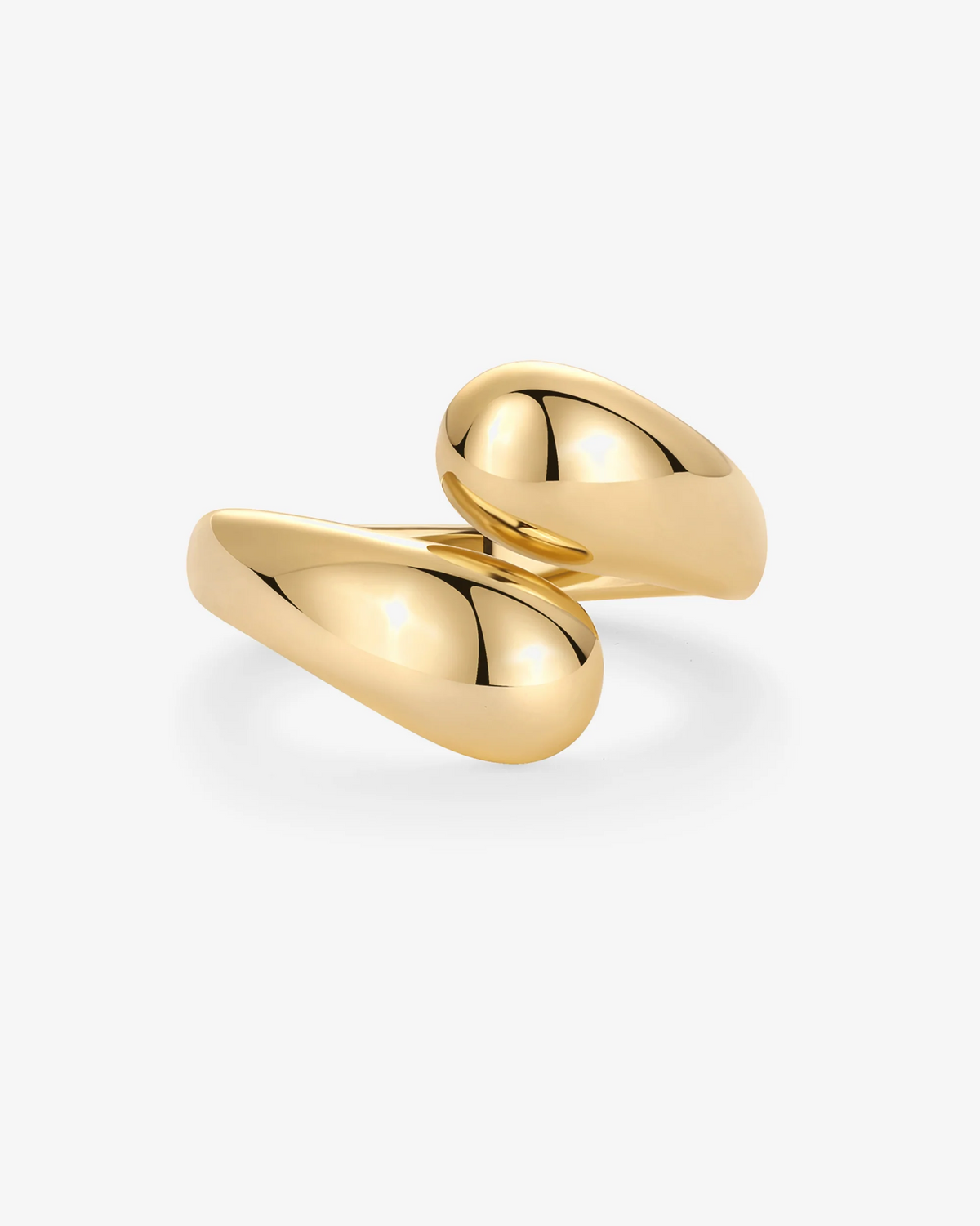 18ct Gold-Plated Vermeil Silver Sculptural Crossover Ring